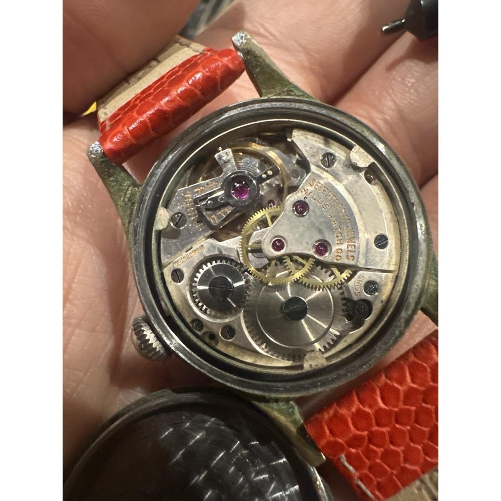 Works‎ VTG 1940s MILUS Shock-Resist 17J Swiss Military Style Watch Serviced 32mm - Picture 7 of 14